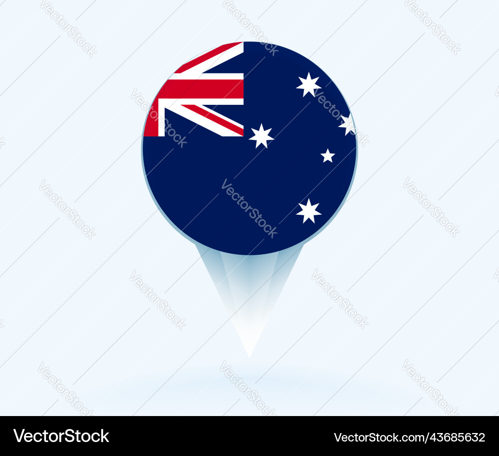 Map pointer with flag of australia Vector Image