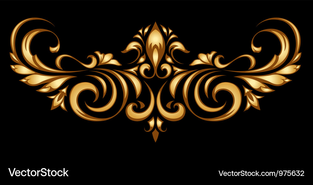 Ornate Floral Vintage Element Vector Image