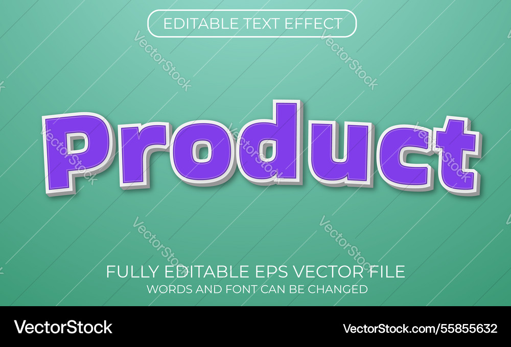 Product editable text effect Royalty Free Vector Image