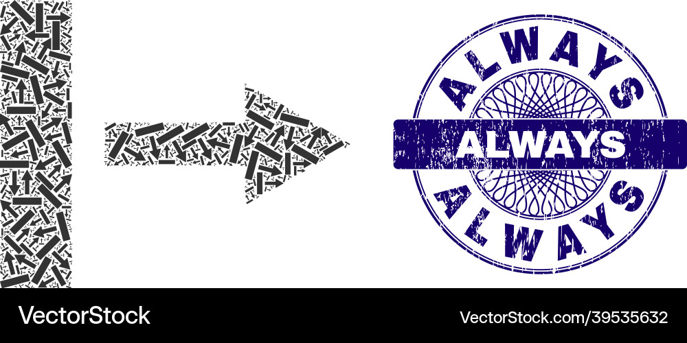 Pull right recursive collage of items Vector Image