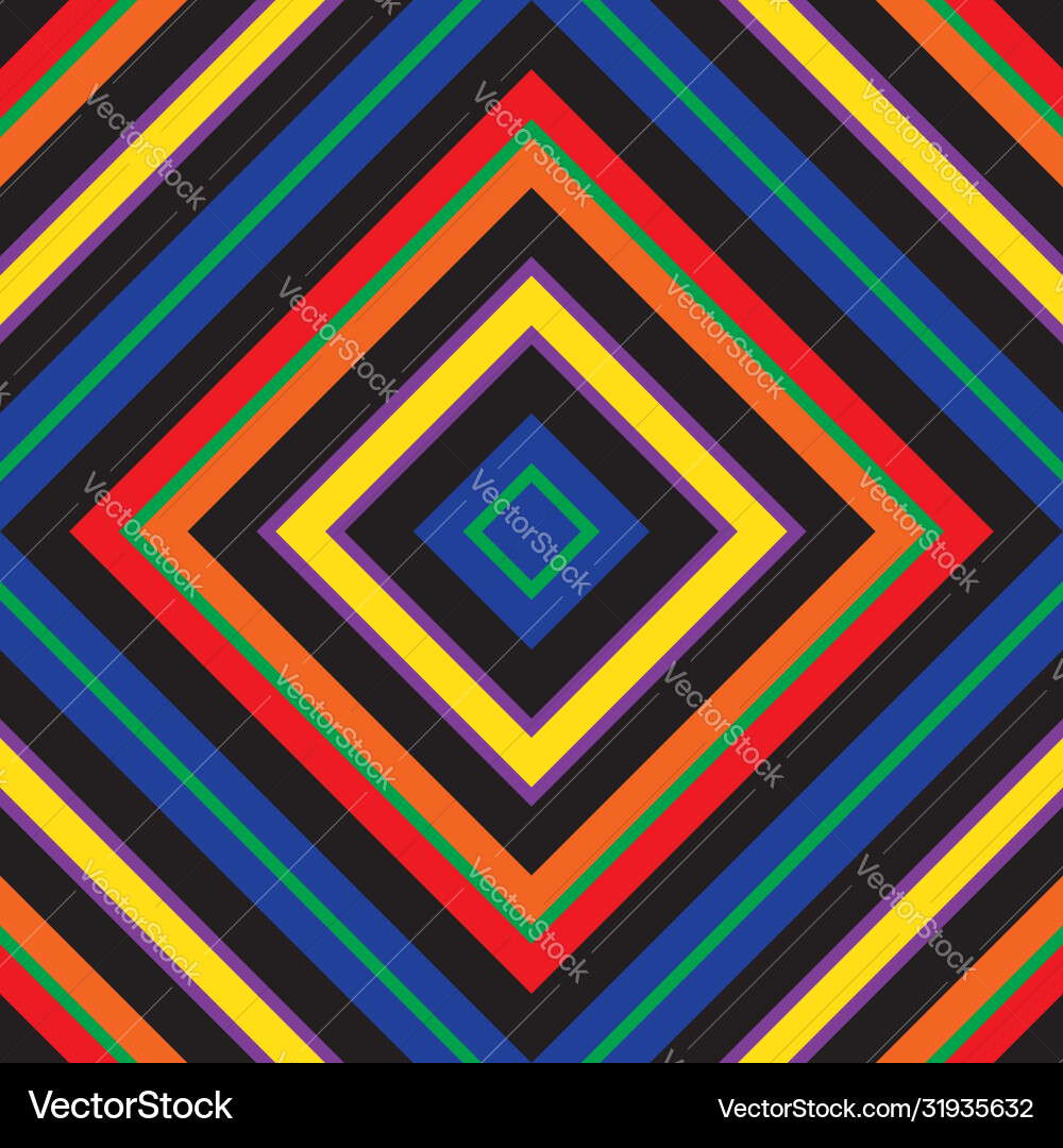 Rainbow argyle diagonal stripes seamless pattern Vector Image