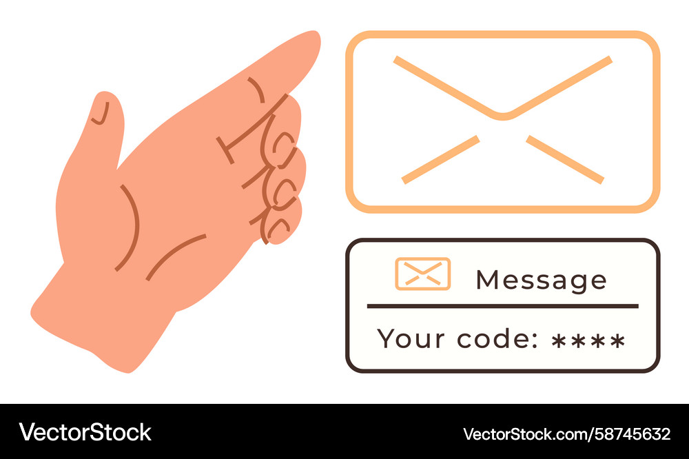 Secure Email Confirmation Gesture Vector Image