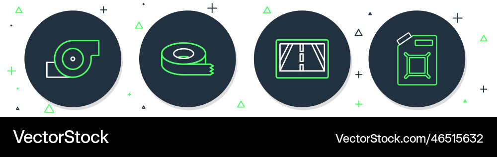Set line scotch tape gps device with map Vector Image