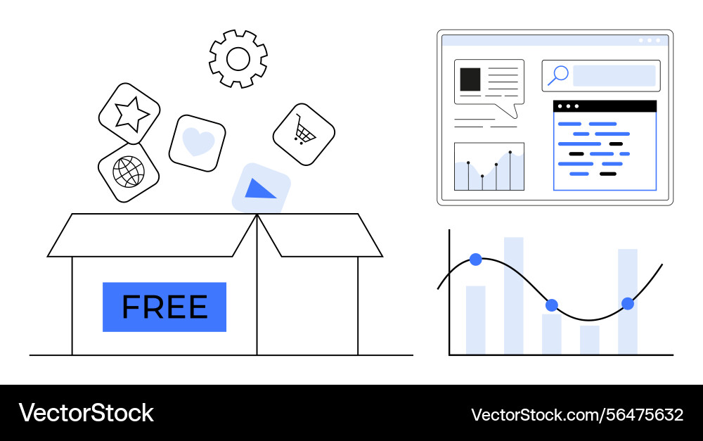 Tools and graphical elements emerging from free Tools and graphical elements emerging from free vector image