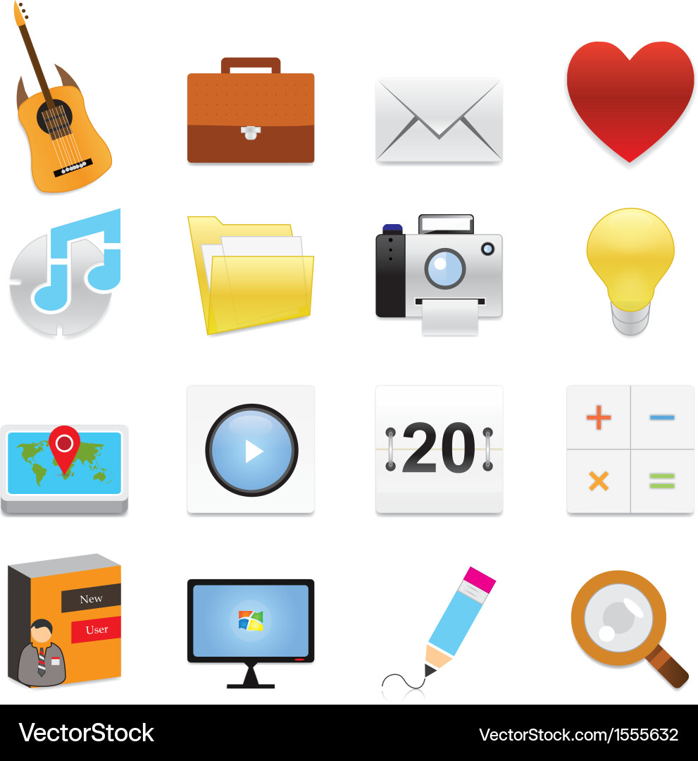 Web Icons Set - Collection of Small Icons Vector Image