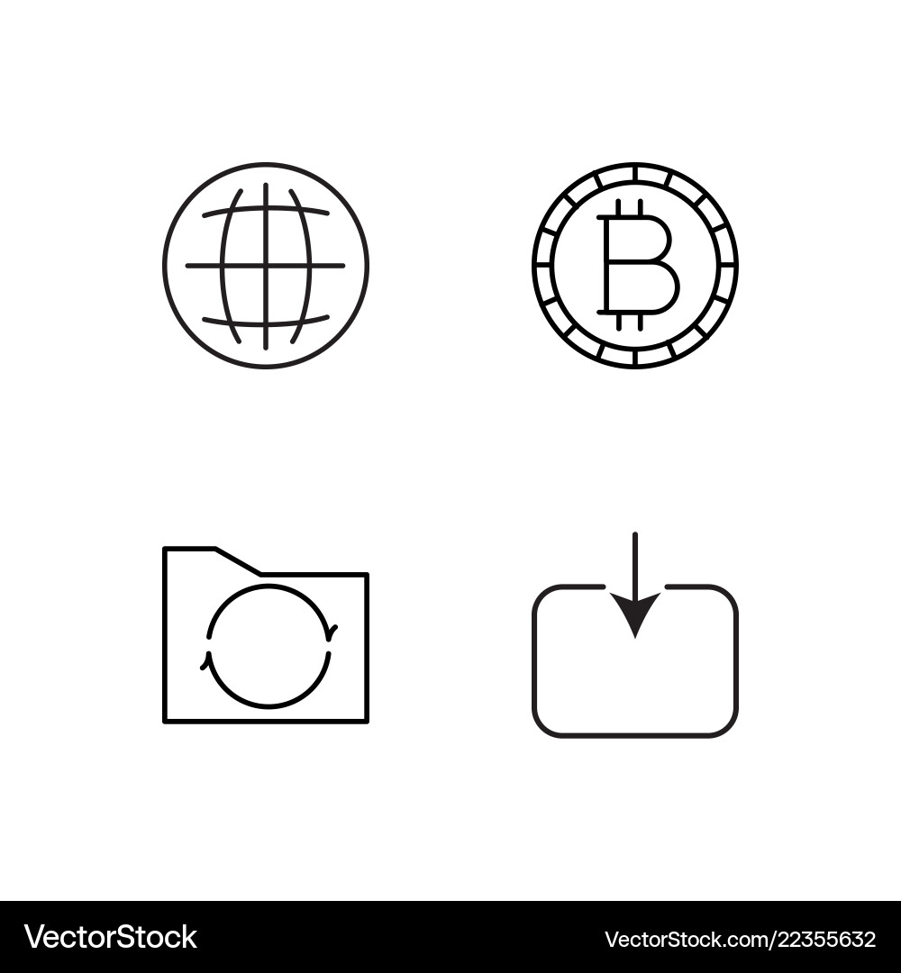 Web simple outlined icons set Vector Image