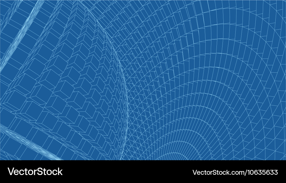 Abstract 3d illuminated distorted mesh sphere vector image
