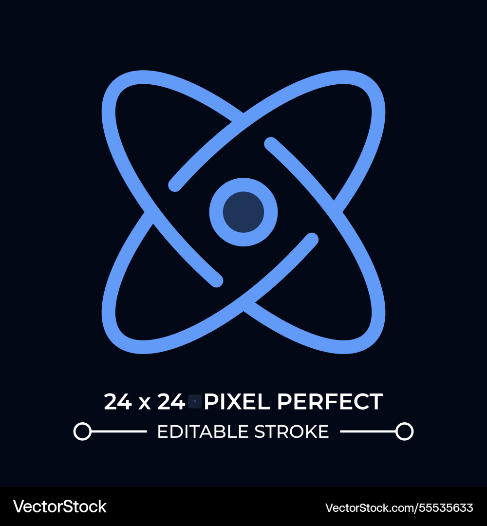 Atom model dark color ui icon Atom model dark color ui icon Vector Image