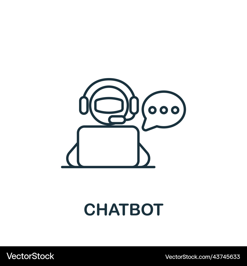 Chatbot icon line simple streaming Chatbot icon line simple streaming Vector Image