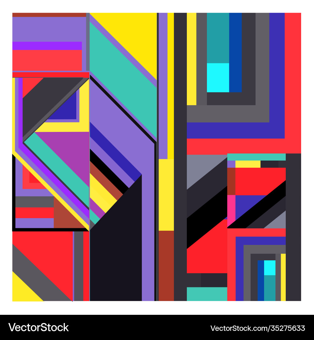 Colorful geometric and curve background pattern Vector Image