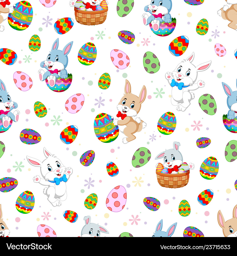 Easter Bunny Seamless Pattern Vector Image