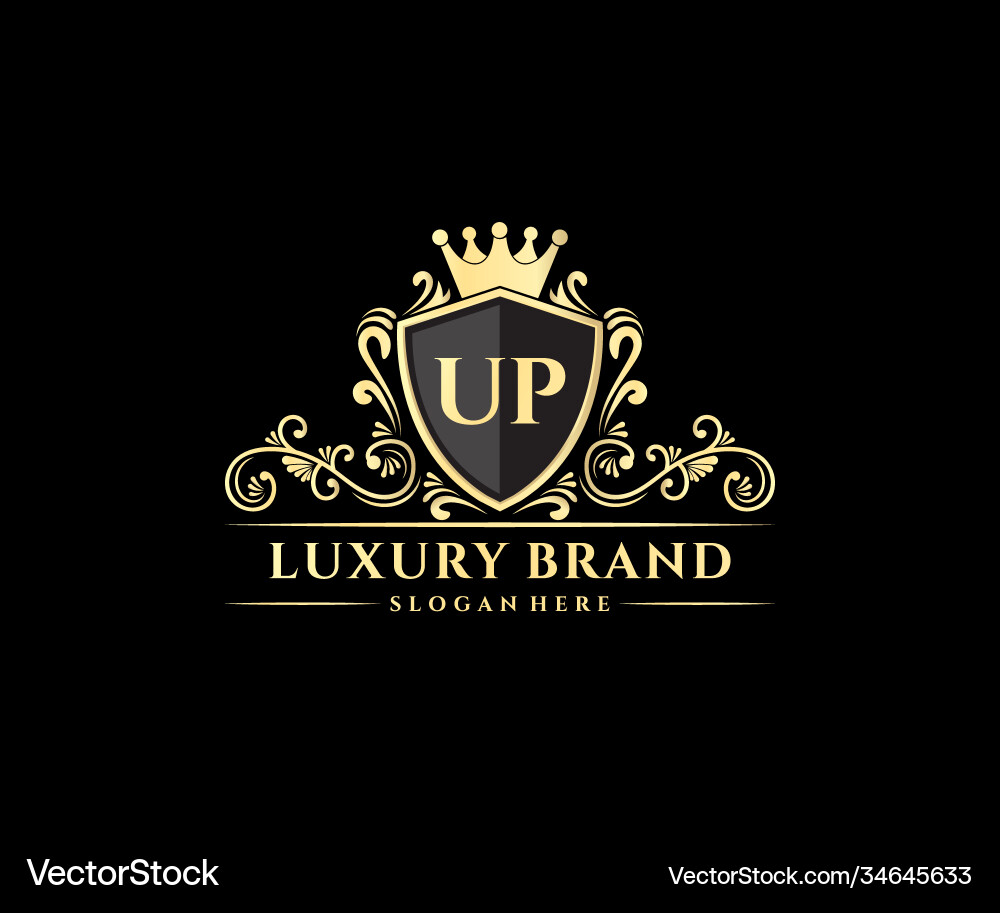 Elegant Up Initial Monogram Vector Image