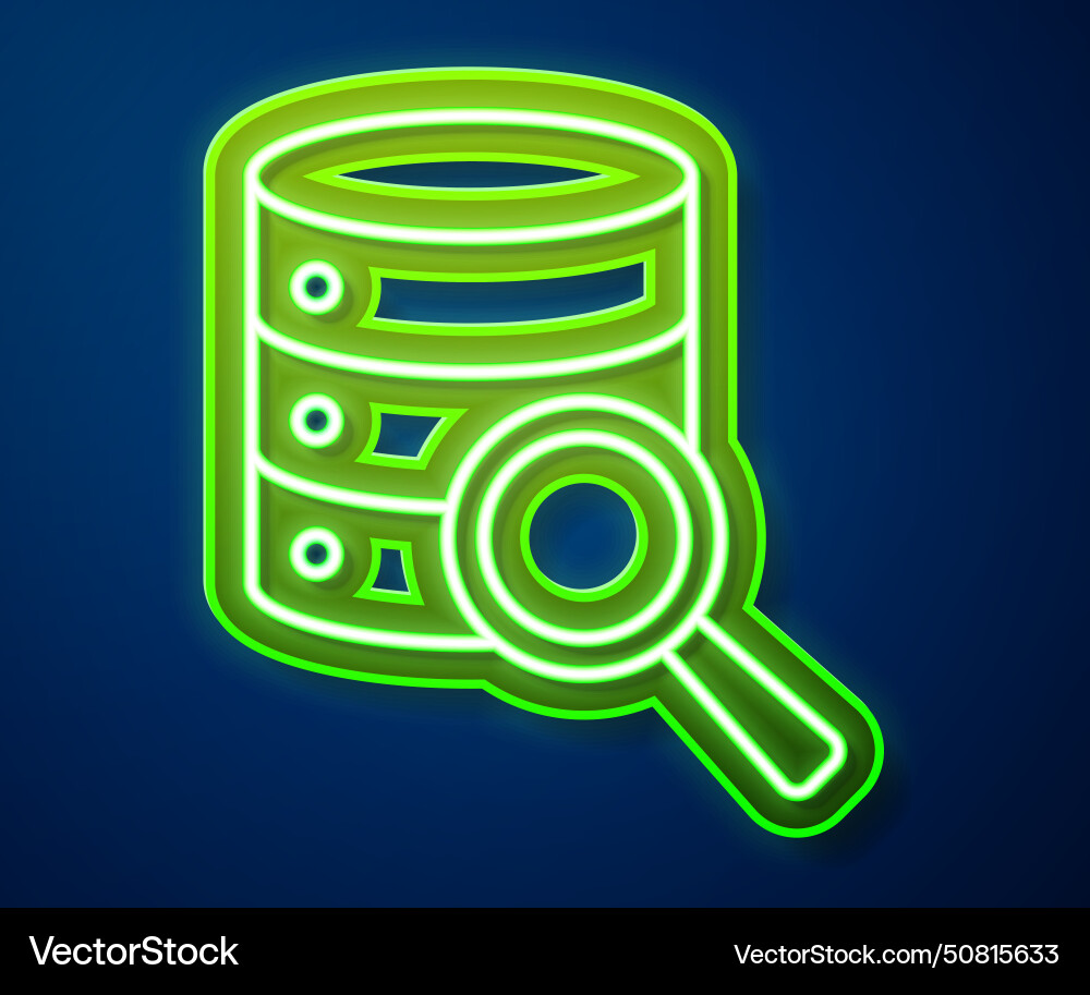 Glowing neon line server data web hosting icon Glowing neon line server data web hosting icon Vector Image