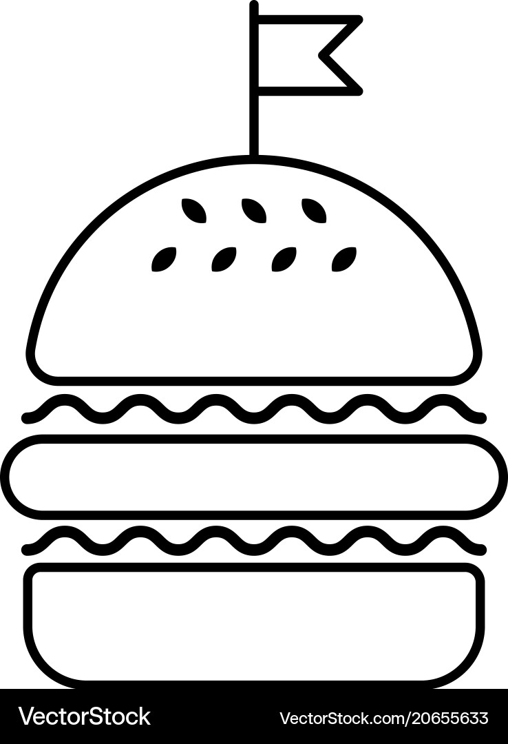 Hamburger with Flag Icon Vector Image