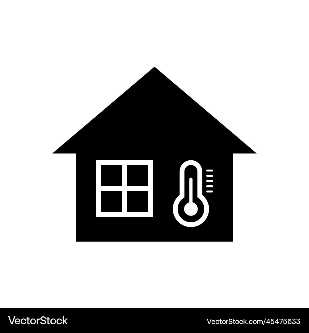 House with thermometer icon air conditioning Vector Image
