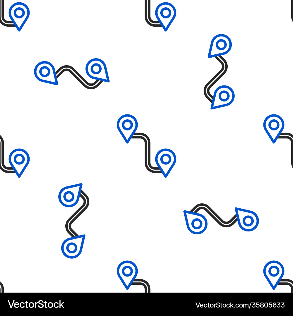 Line route location icon isolated seamless pattern Vector Image