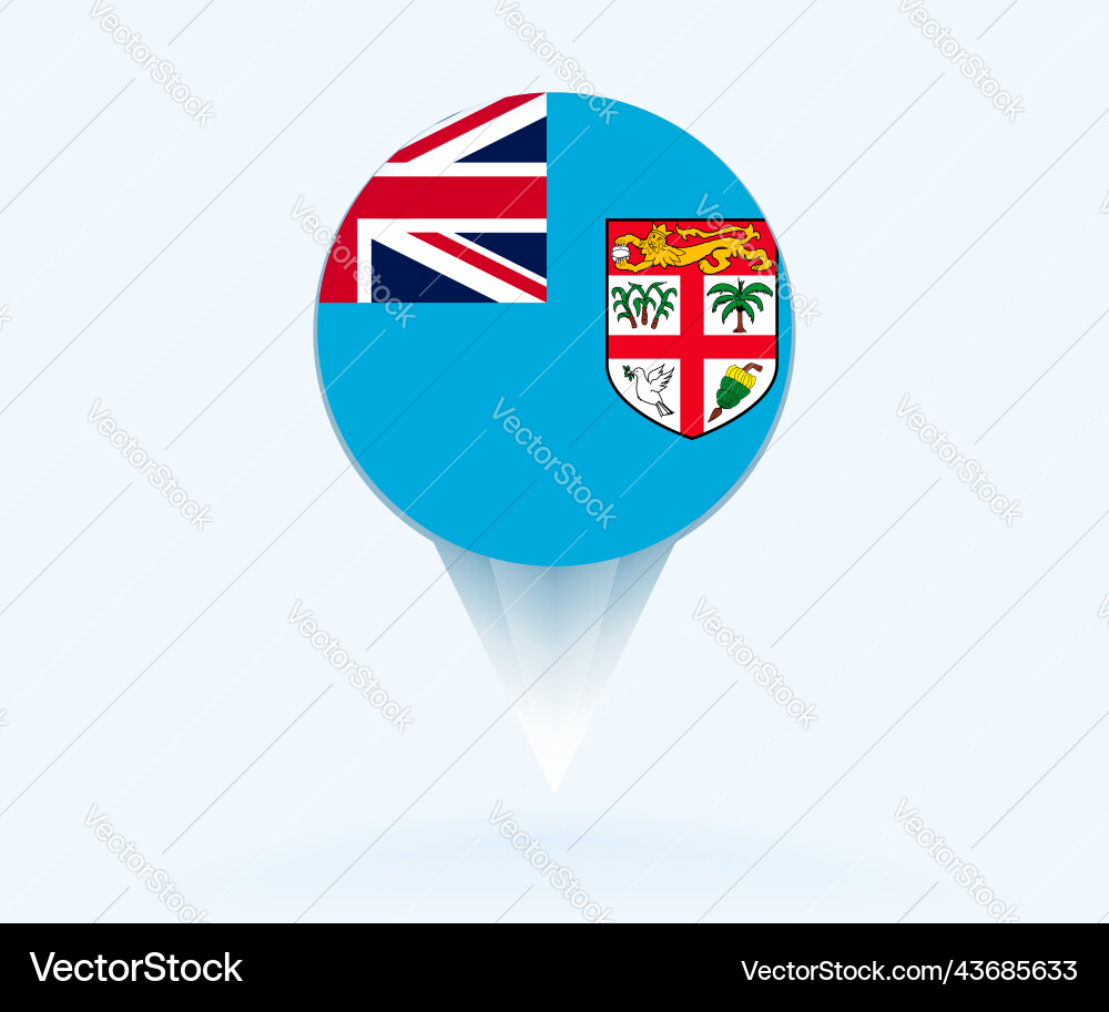 Map pointer with flag of fiji Vector Image