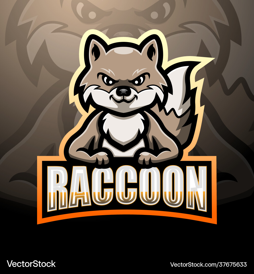 Süße Waschbär Maskottchen Logo vektorbild