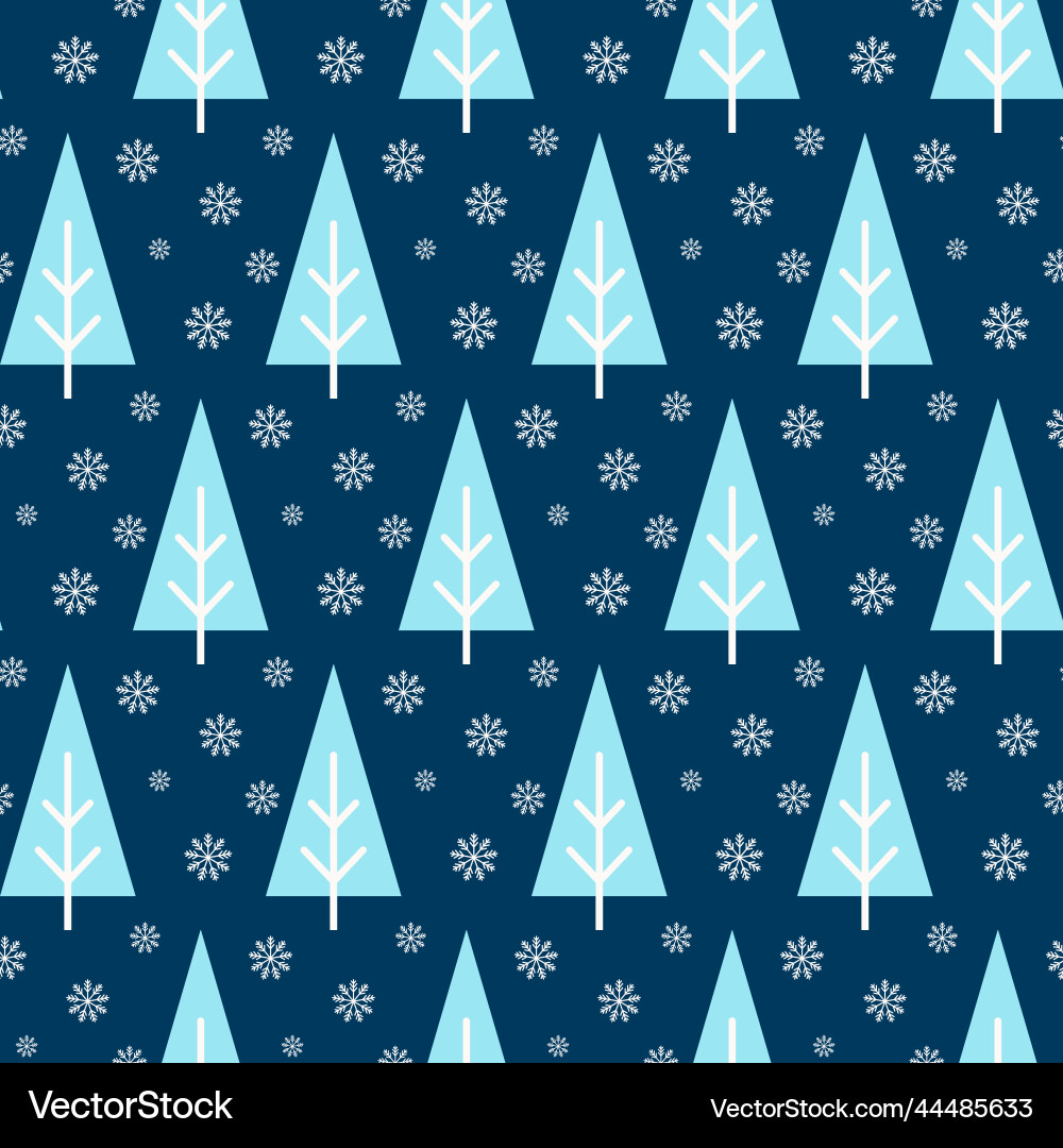 Seamless pattern of winter forest with trees and s Vector Image