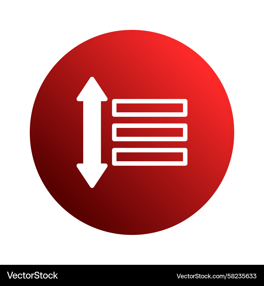 Sorting Options Icon - Red Gradient Vector Image