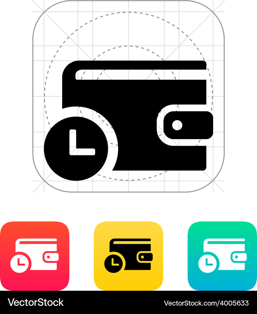 Wallet with timer icon Vector Image