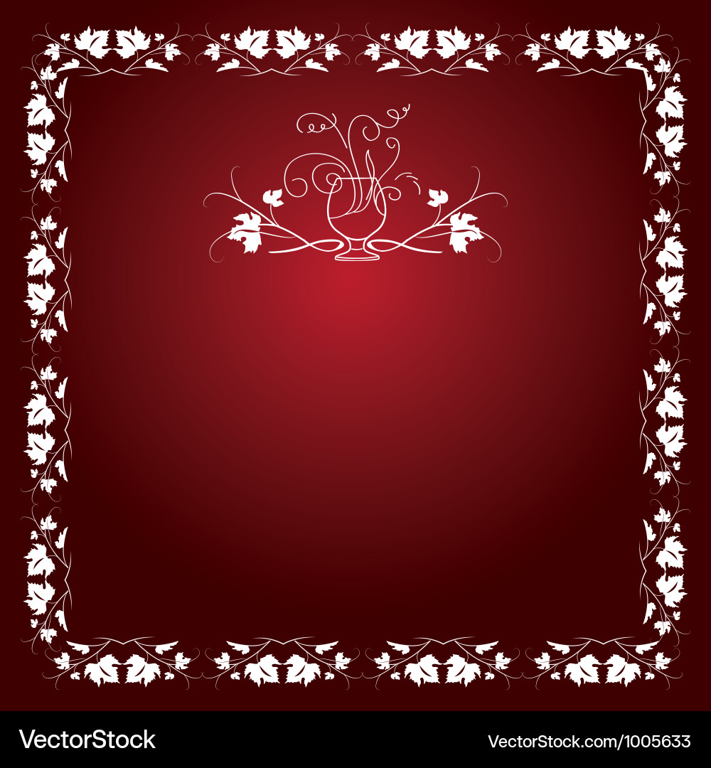 Wine leaf red pattern vector image