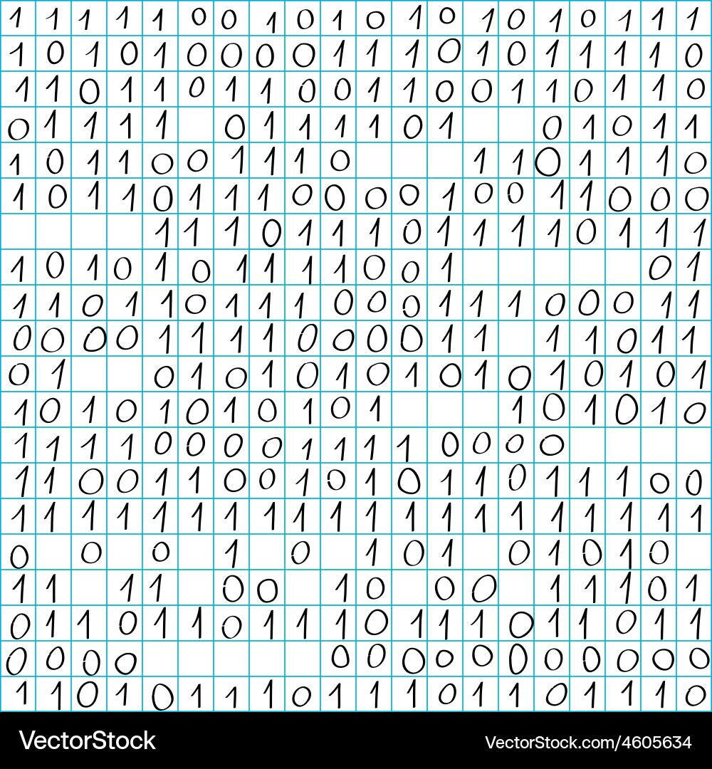 Binary code doodle Vector Image