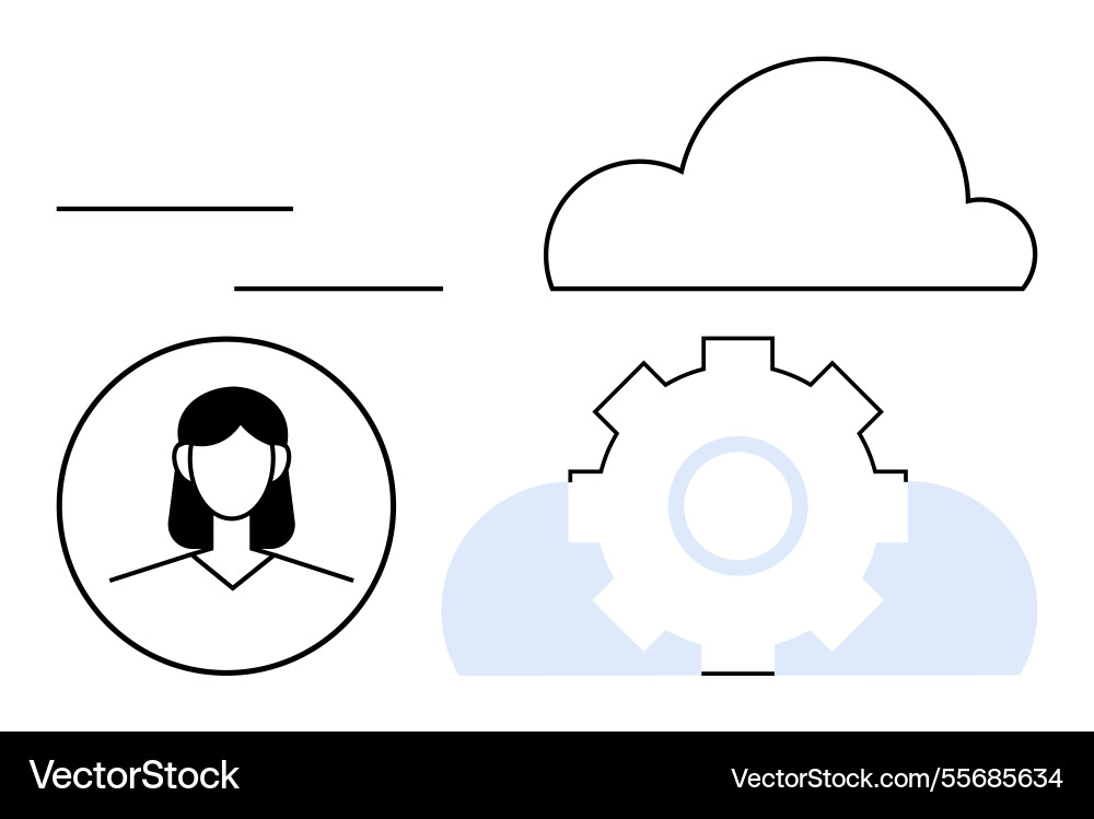 Cloud technology integration with user profile Vector Image