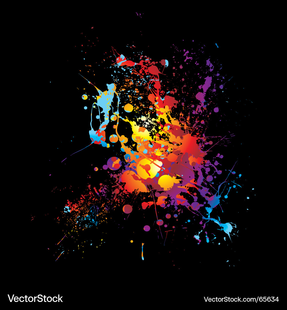 Colorful Ink Splatter Vector Image