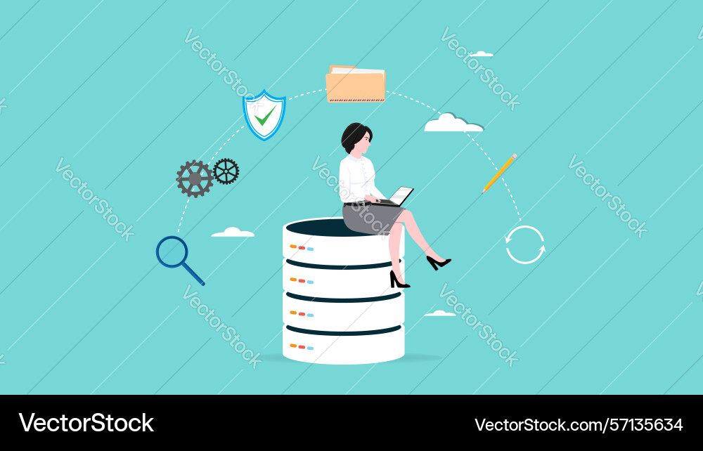 Database system cloud computing technology Database system cloud computing technology Vector Image
