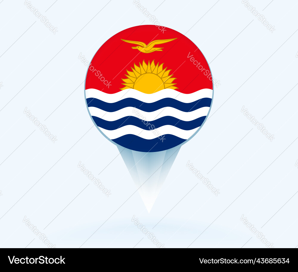 Map pointer with flag of kiribati Vector Image