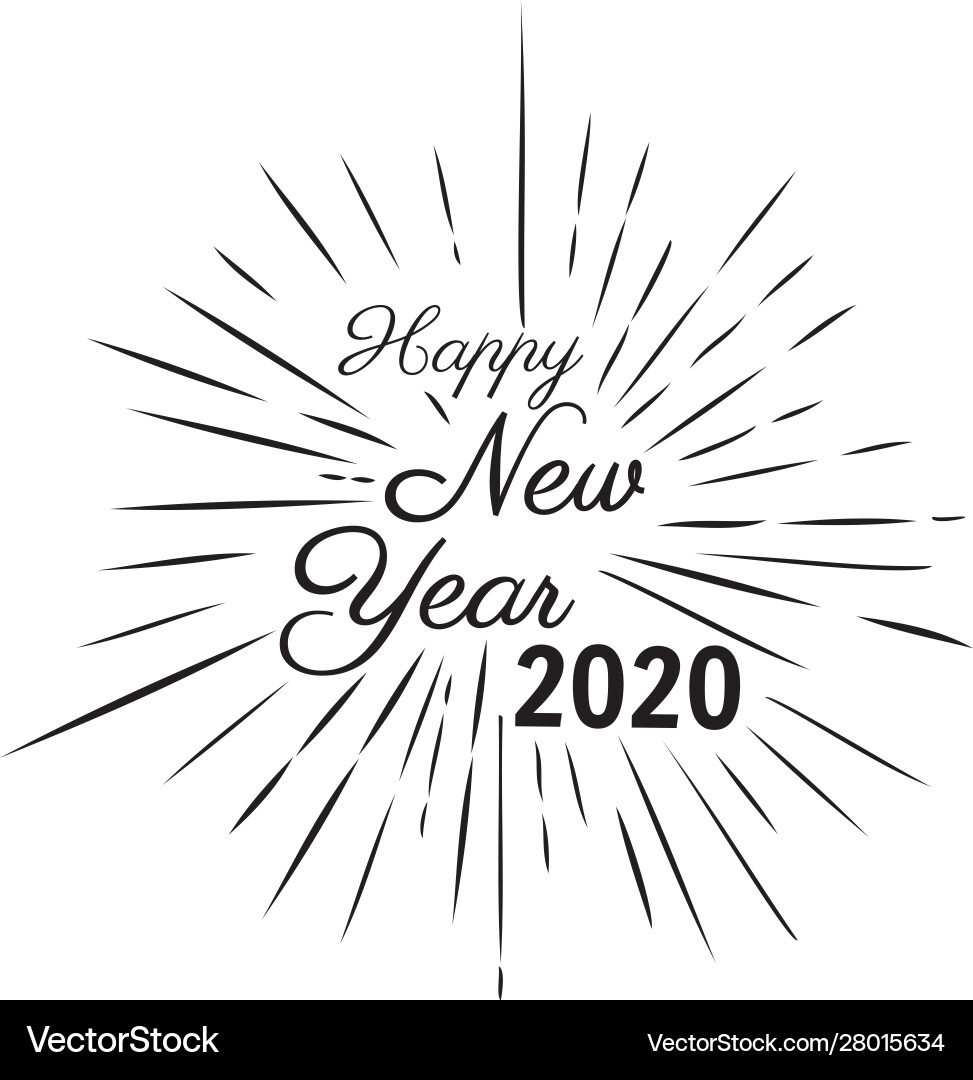 New Year Rays Celebration Vector Image