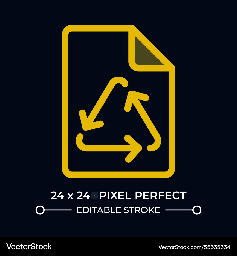 Paper sheet with recycling symbol dark color ui vector image