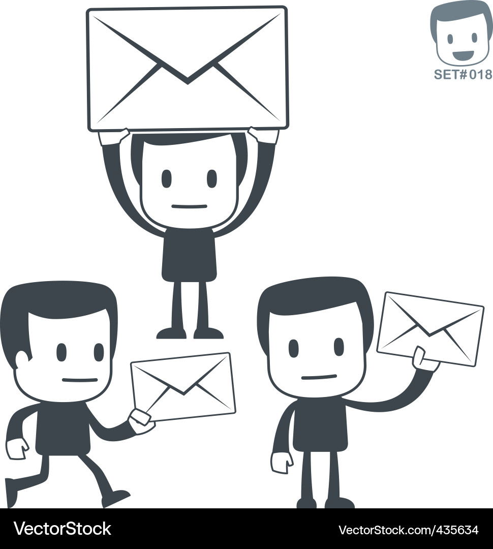 Postman Icon Set - Delivery Characters Vector Image