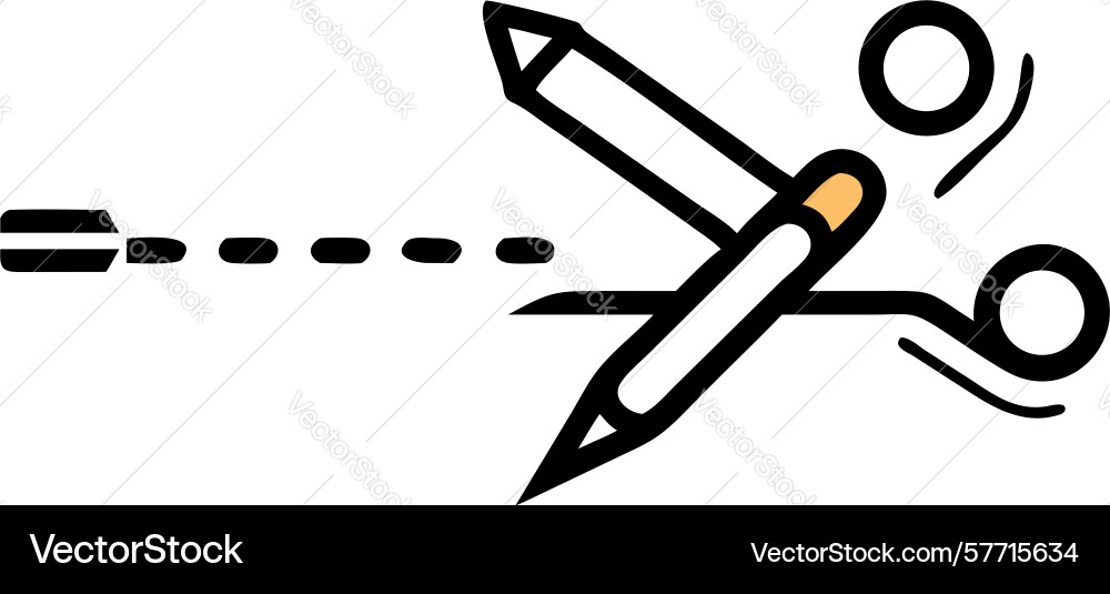 Scissors cutting dotted line for precise editing Vector Image