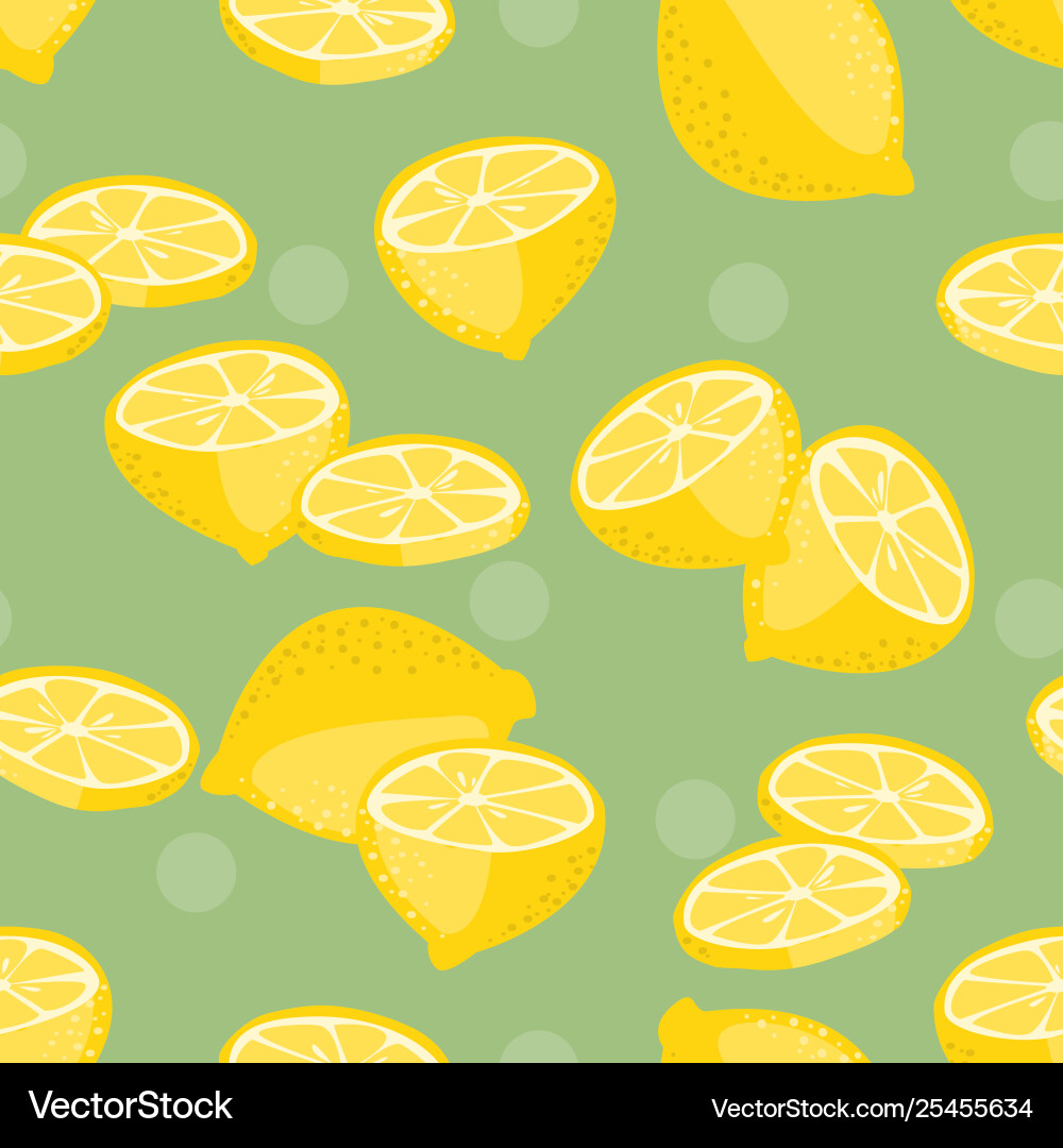 Seamless pattern lemon slice Vector Image