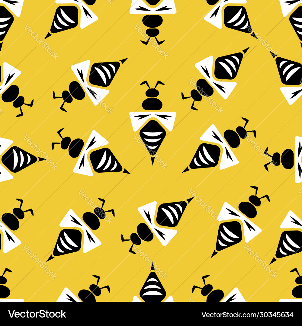 Seamless pattern with wasps Seamless pattern with wasps vector image