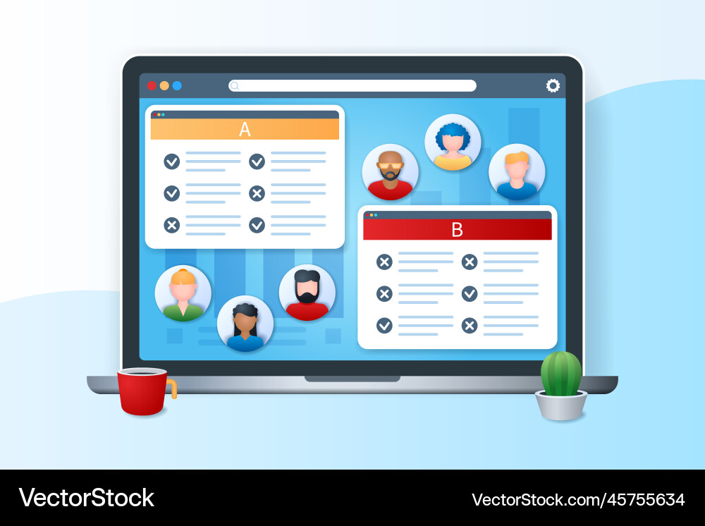 Split testing in 3d style Split testing in 3d style vector image