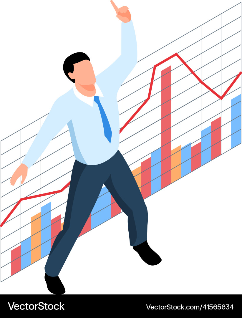 Successful trader graph composition Successful trader graph composition vector image