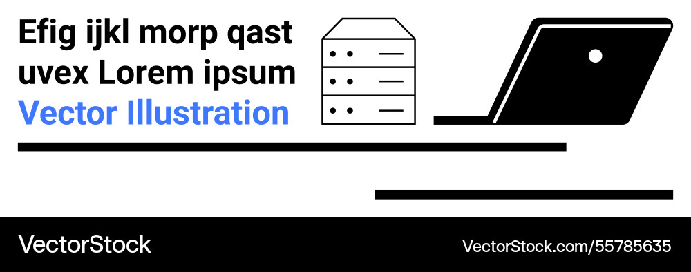 Abstract representation of text server stack Vector Image