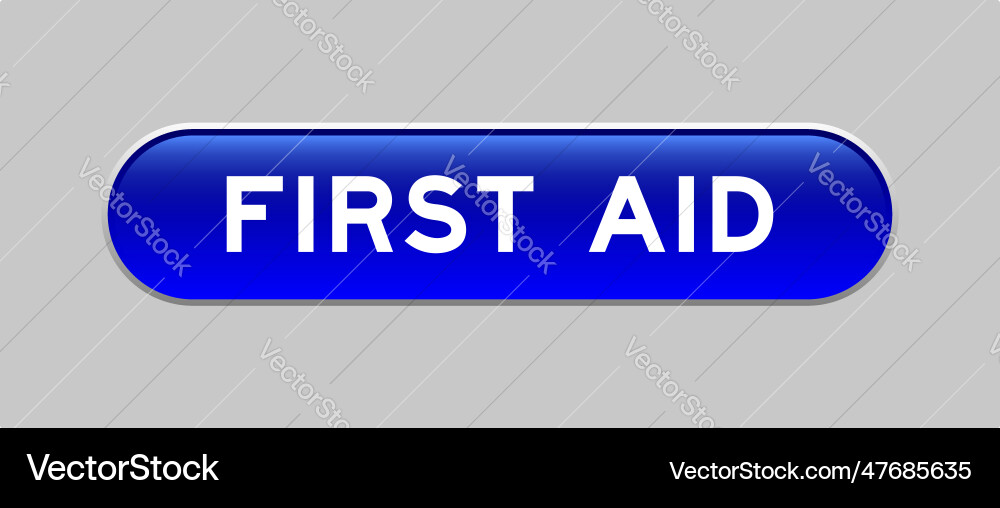 Blue color capsule shape button with word first Blue color capsule shape button with word first Vector Image