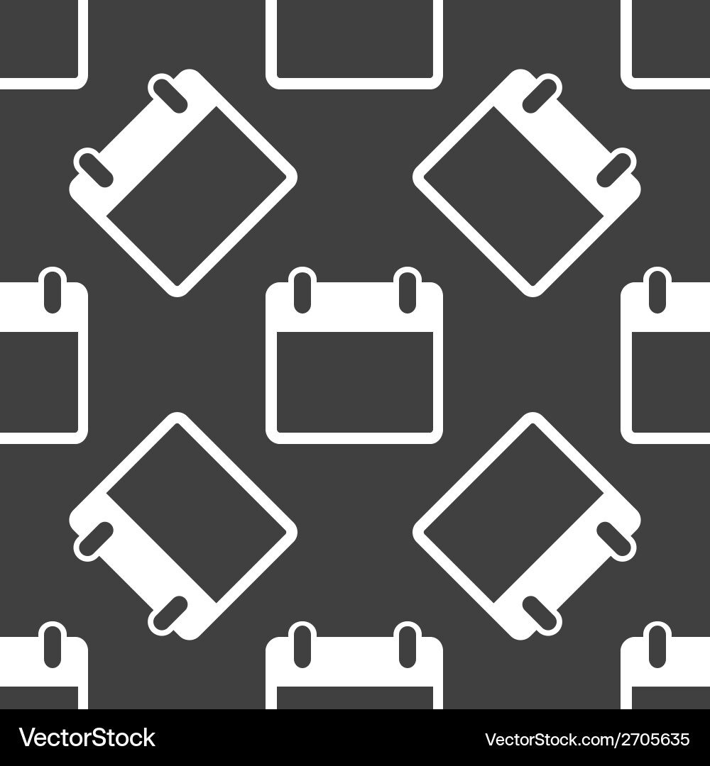 Calendar web icon flat design seamless pattern Vector Image