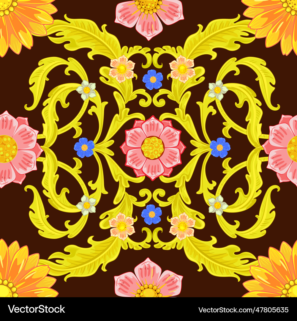 Delicate seamless texture with foliate pattern Delicate seamless texture with foliate pattern Vector Image