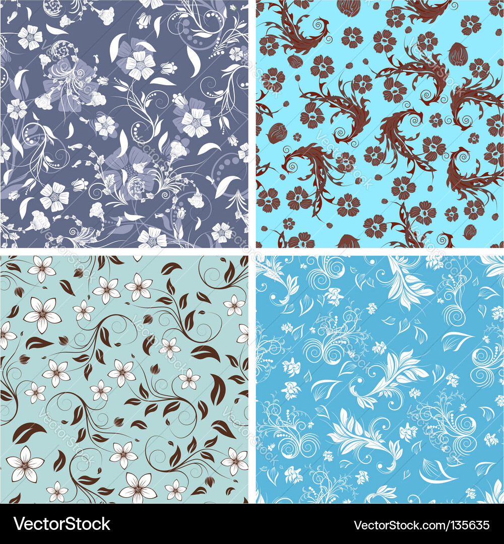 Floral backgrounds set Vector Image