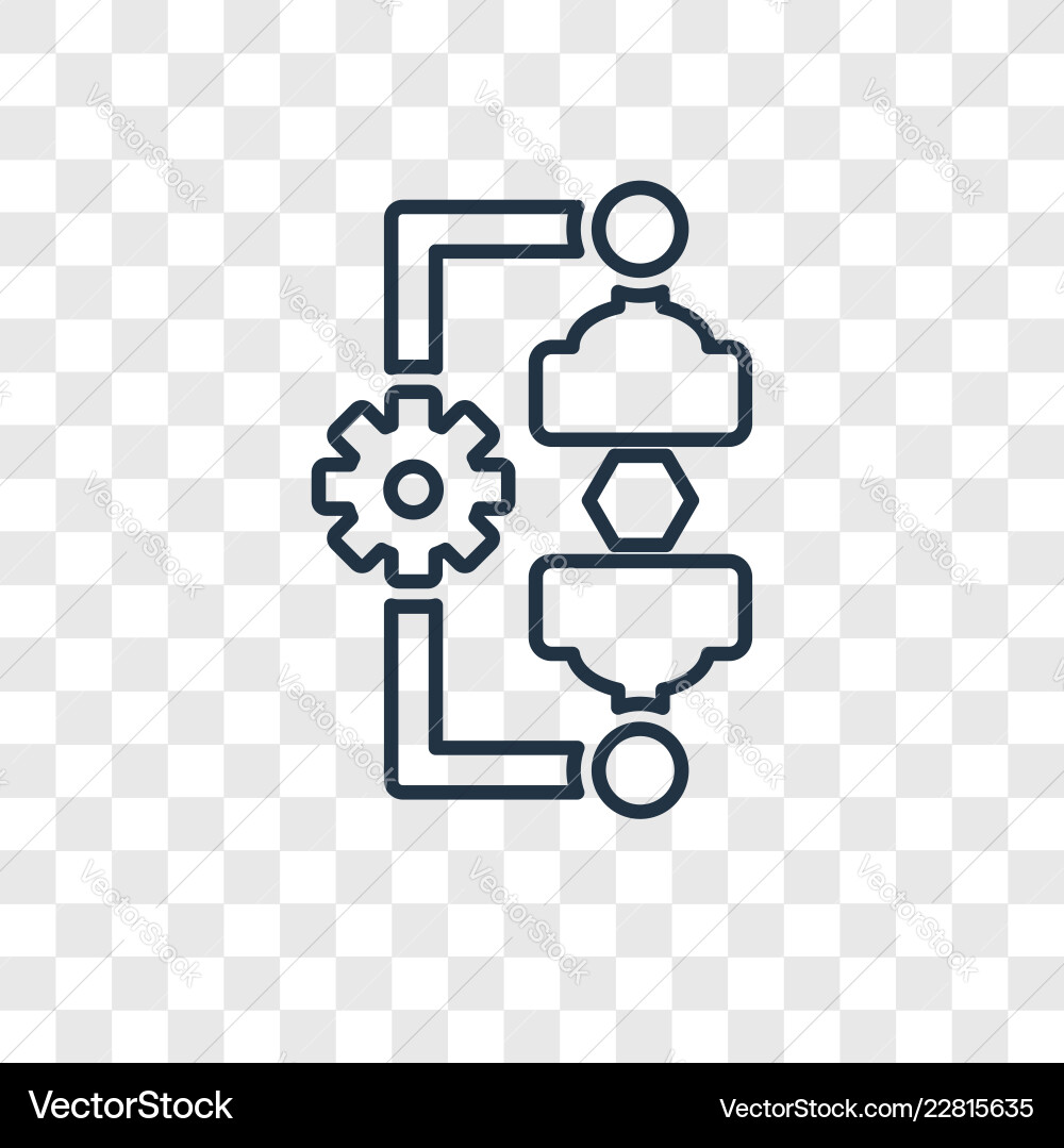 Force concept linear icon isolated on transparent Vector Image