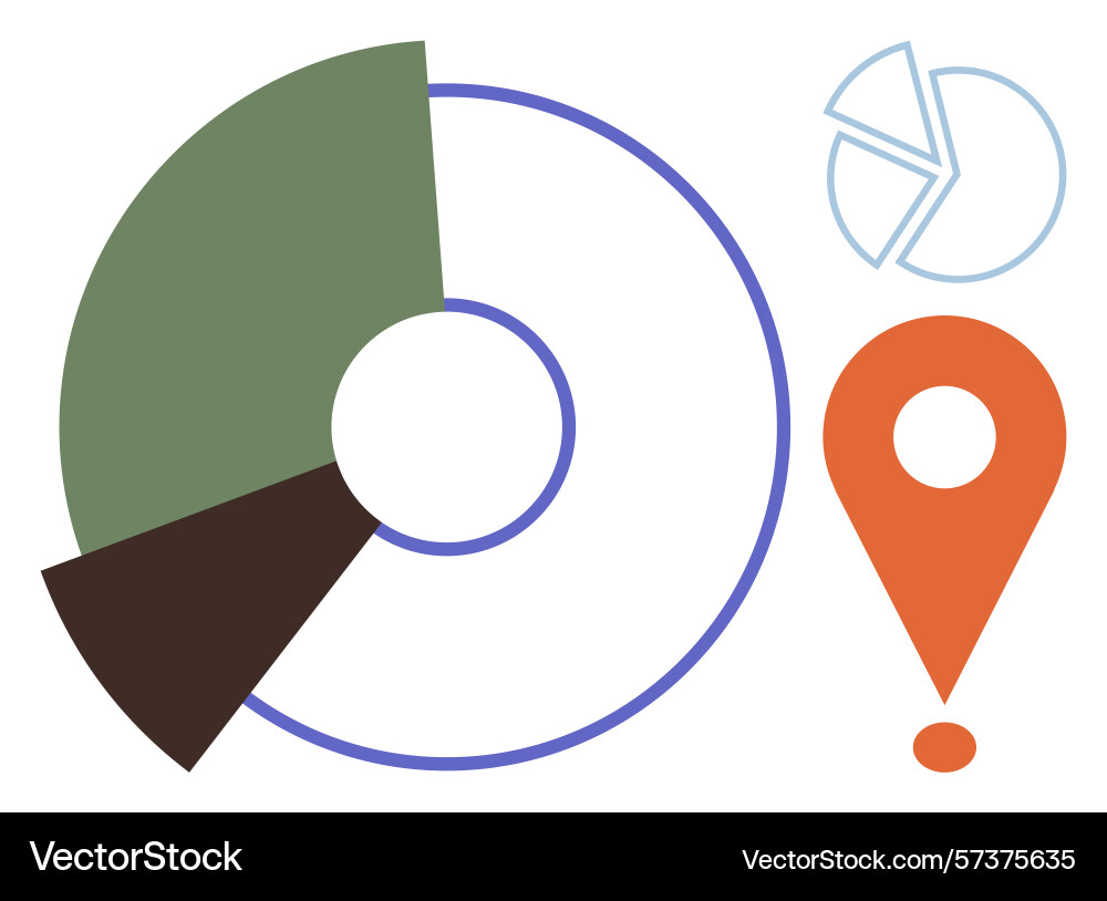 Minimalist chart elements with pie graphs Minimalist chart elements with pie graphs vector image