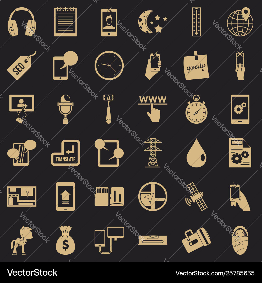 Mobile hardware icons set simple style Mobile hardware icons set simple style vector image