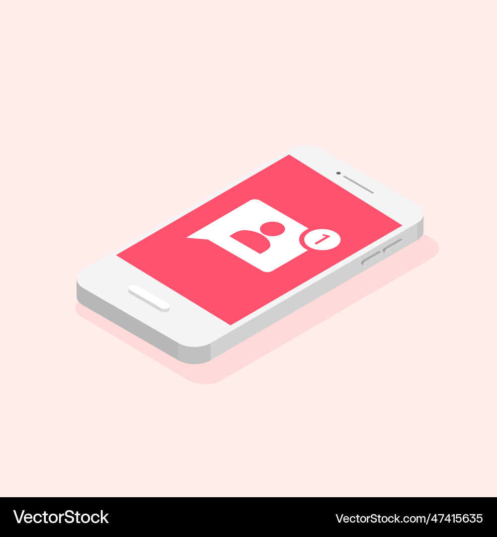 Online push notification with one new follower Online push notification with one new follower Vector Image
