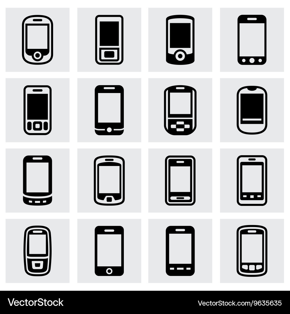 Phone icon set Royalty Free Vector Image - VectorStock