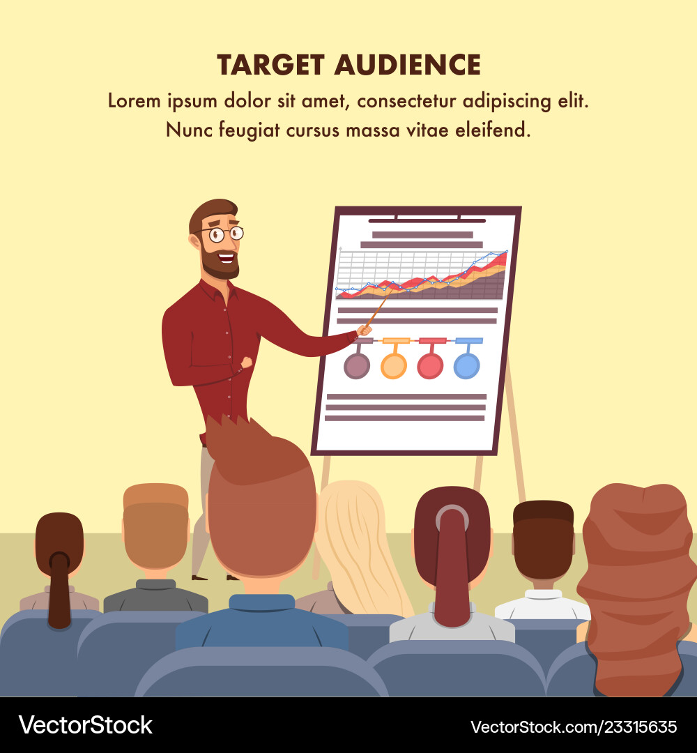 Presentation graphics increase target audience Vector Image